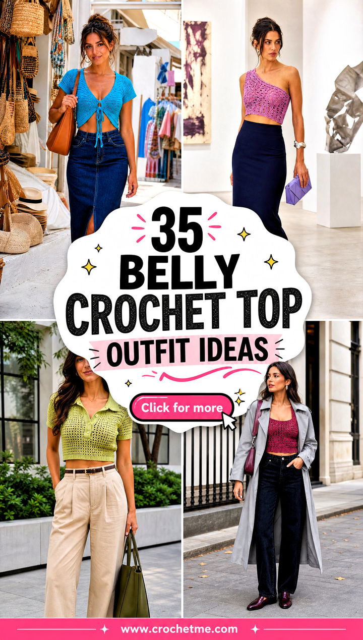 35 Belly Crochet Top outfit ideas - 35 Belly Crochet Top outfit ideas