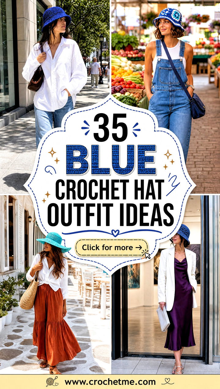 35 Blue Crochet Hat outfit ideas - 35 Blue Crochet Hat outfit ideas