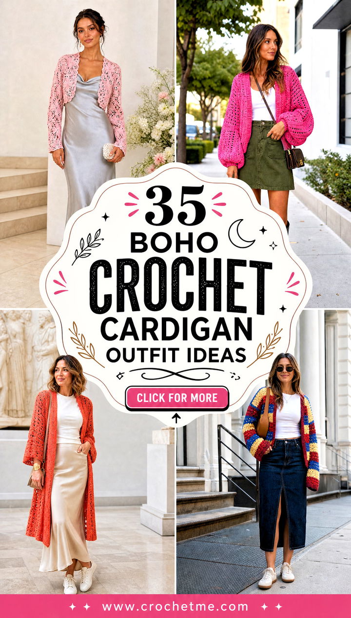35 Boho Crochet Cardigan outfit ideas - 35 Boho Crochet Cardigan outfit ideas