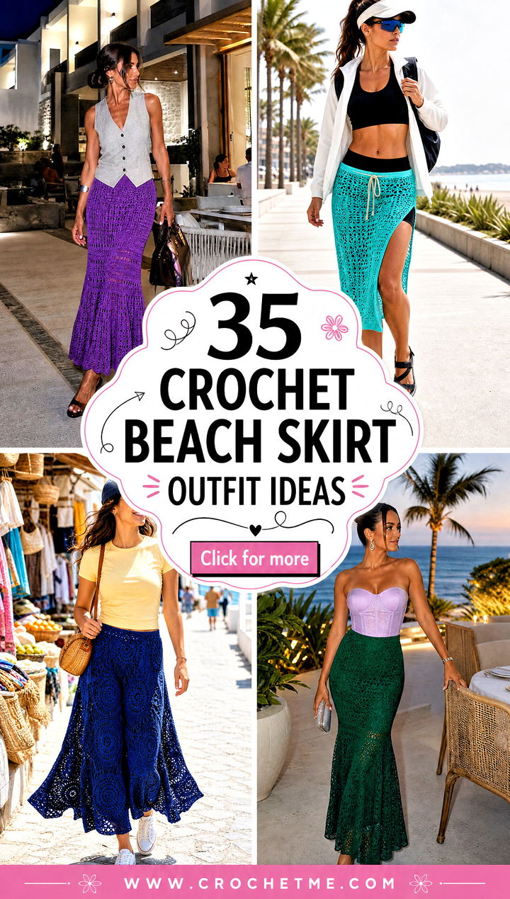 35 Crochet Beach Skirt outfit ideas - 35 Crochet Beach Skirt outfit ideas