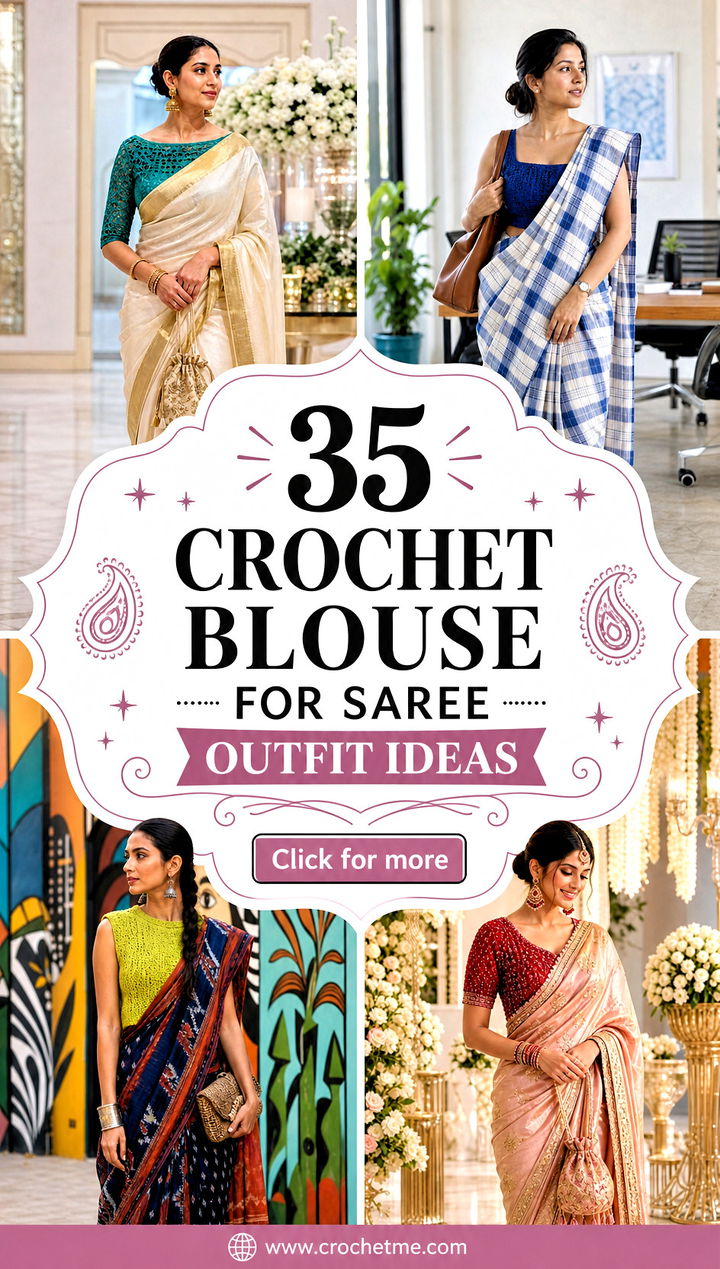 35 Crochet Blouse For Saree outfit ideas - 35 Crochet Blouse For Saree outfit ideas
