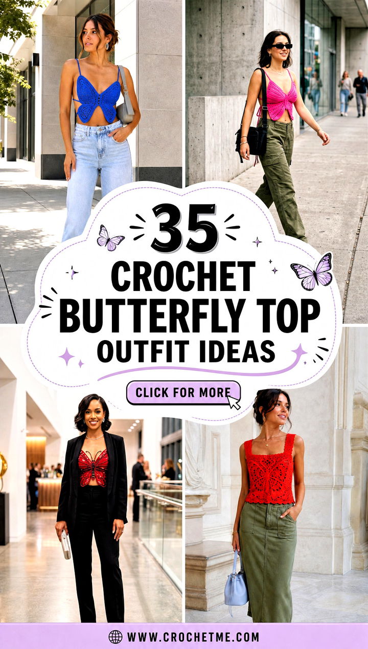 35 Crochet Butterfly Top outfit ideas - 35 Crochet Butterfly Top outfit ideas