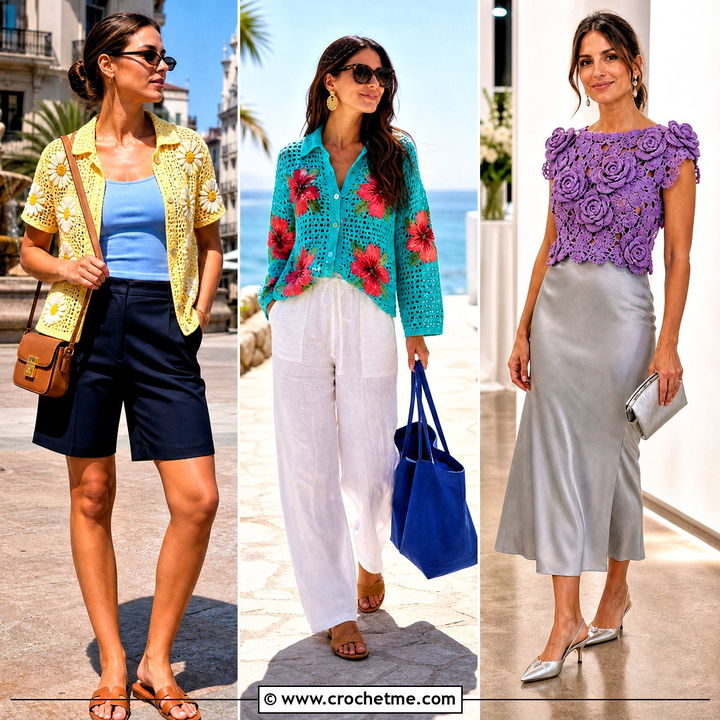 35 Crochet Flower Shirt Outfit Ideas for Fresh Summer Looks
