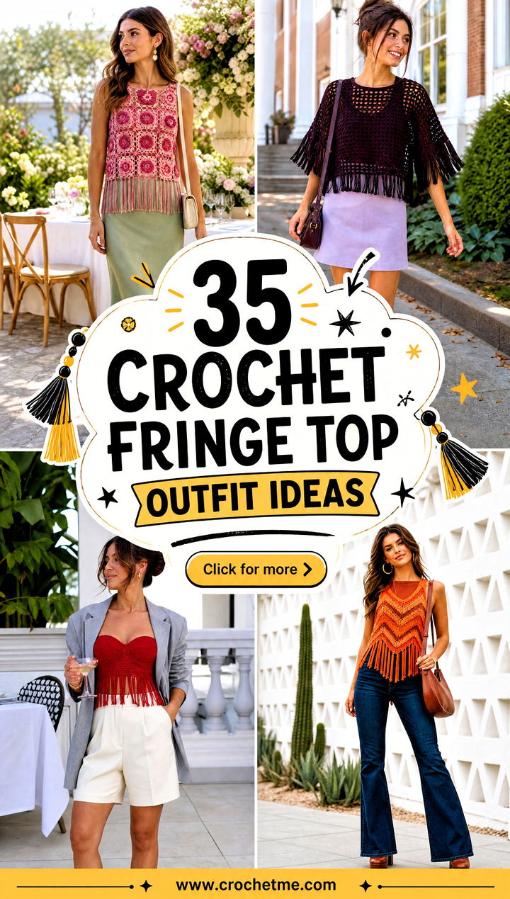 35 Crochet Fringe Top outfit ideas - 35 Crochet Fringe Top outfit ideas