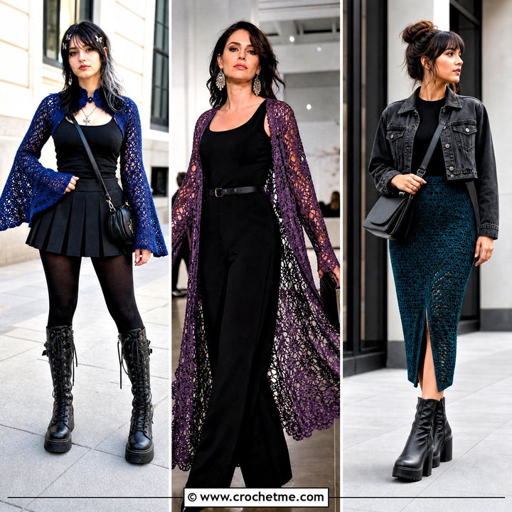 35 Crochet Goth Clothes and Outfit Ideas for Fearless Style