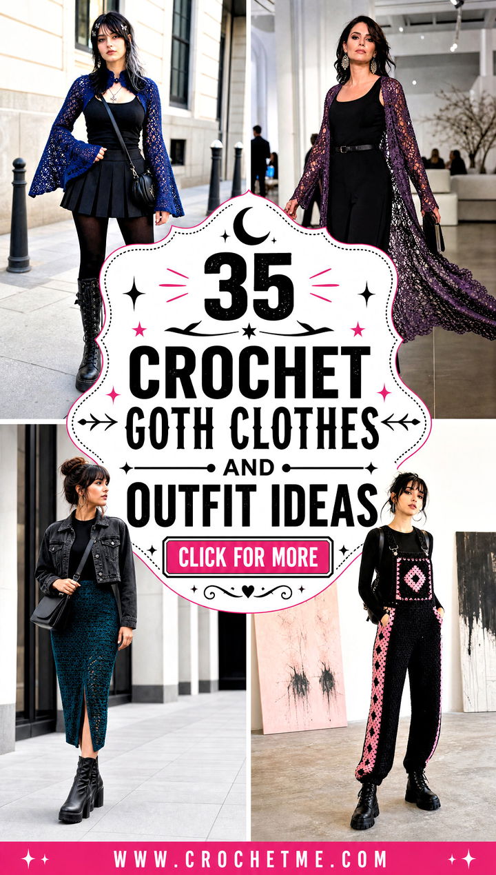 35 Crochet Goth Clothes and outfit ideas - 35 Crochet Goth Clothes and outfit ideas