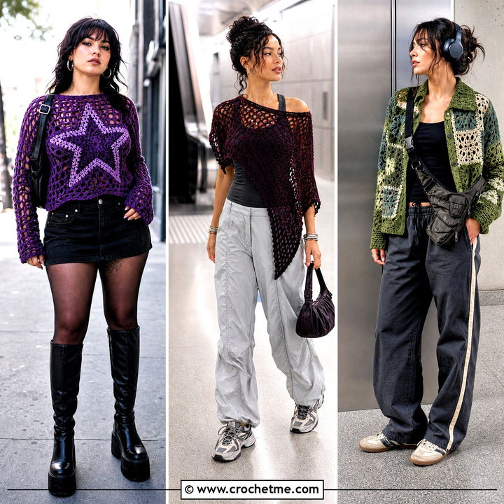 35 Crochet Grunge Clothes and Outfit Ideas for Edgy Style