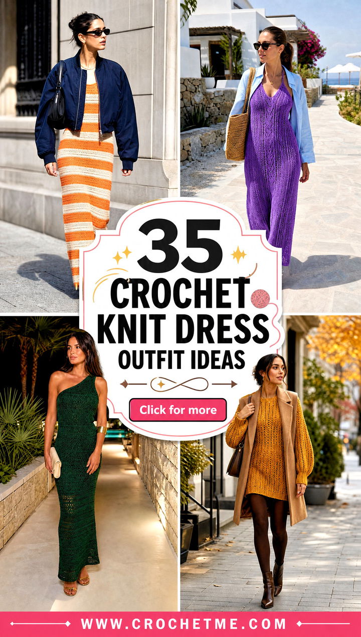 35 Crochet Knit Dress outfit ideas - 35 Crochet Knit Dress outfit ideas