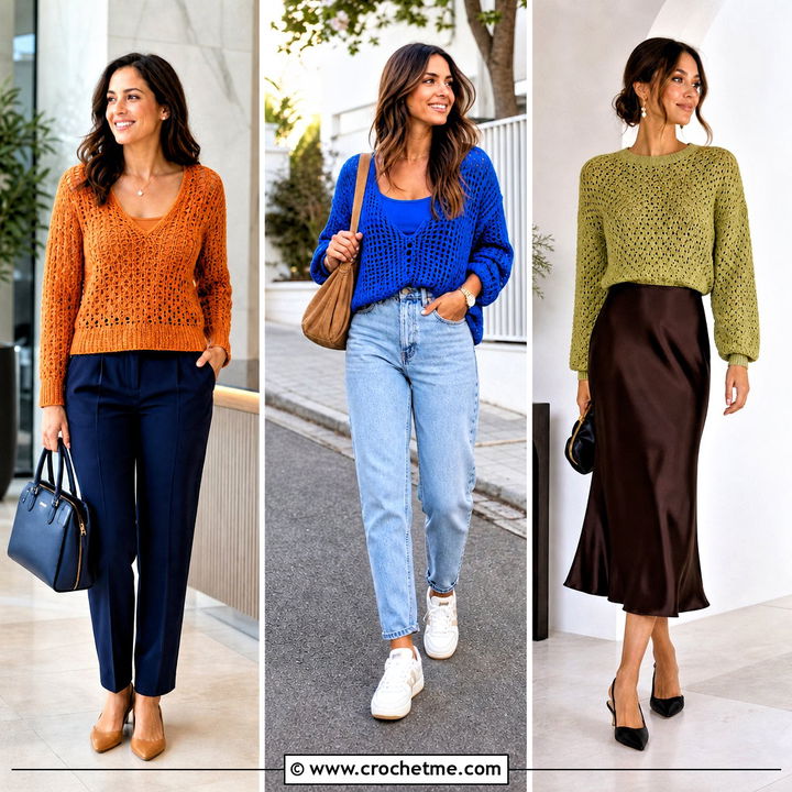 35 Crochet Knit Sweater Outfit Ideas for Cozy Winter Style