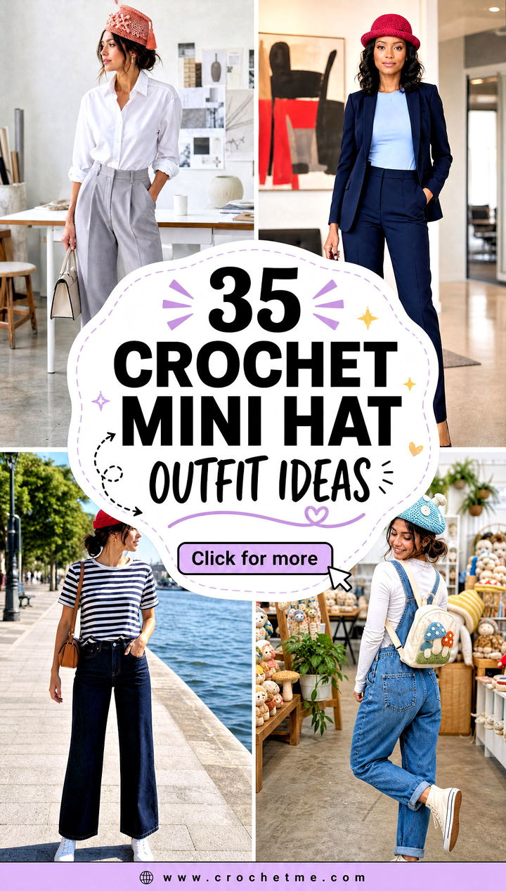 35 Crochet Mini Hat outfit ideas - 35 Crochet Mini Hat outfit ideas