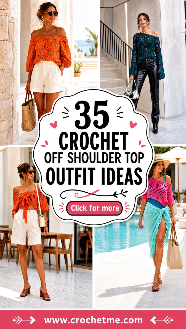 35 Crochet Off Shoulder Top outfit ideas - 35 Crochet Off Shoulder Top outfit ideas