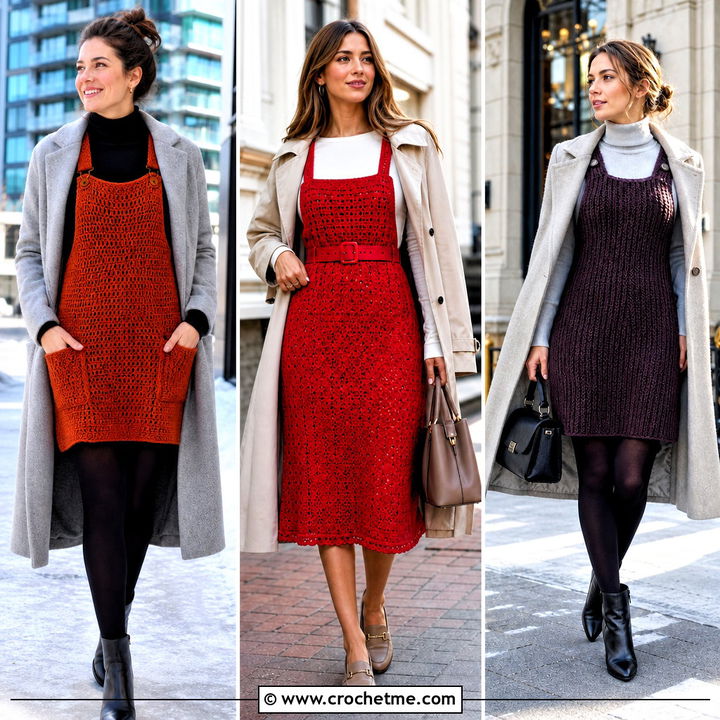 35 Crochet Overall Dress Outfit Ideas for Playful Layering