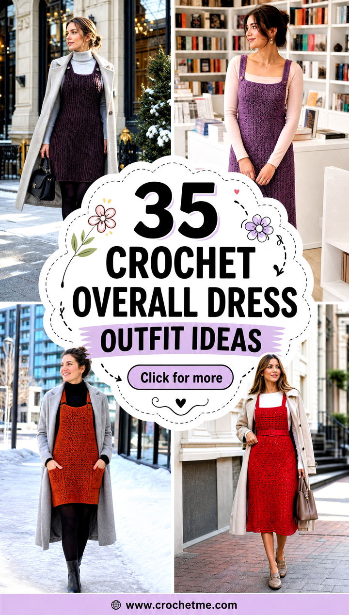 35 Crochet Overall Dress outfit ideas - 35 Crochet Overall Dress outfit ideas