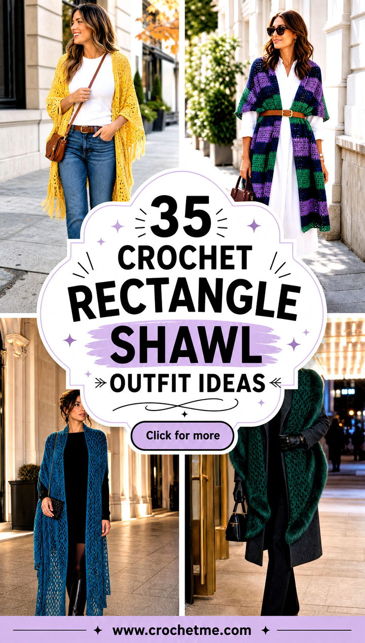35 Crochet Rectangle Shawl outfit ideas - 35 Crochet Rectangle Shawl outfit ideas