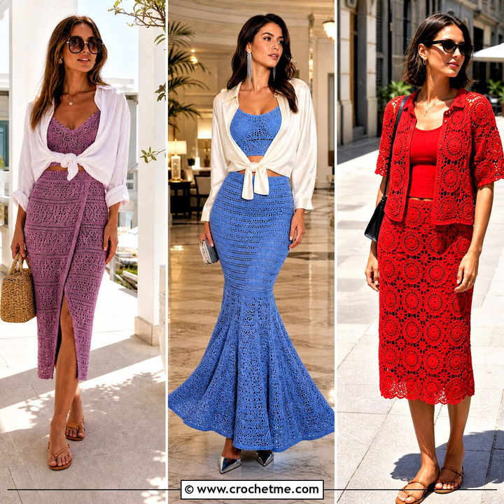 35 Crochet Skirts Set Outfit Ideas for Chic Warm-Weather Looks