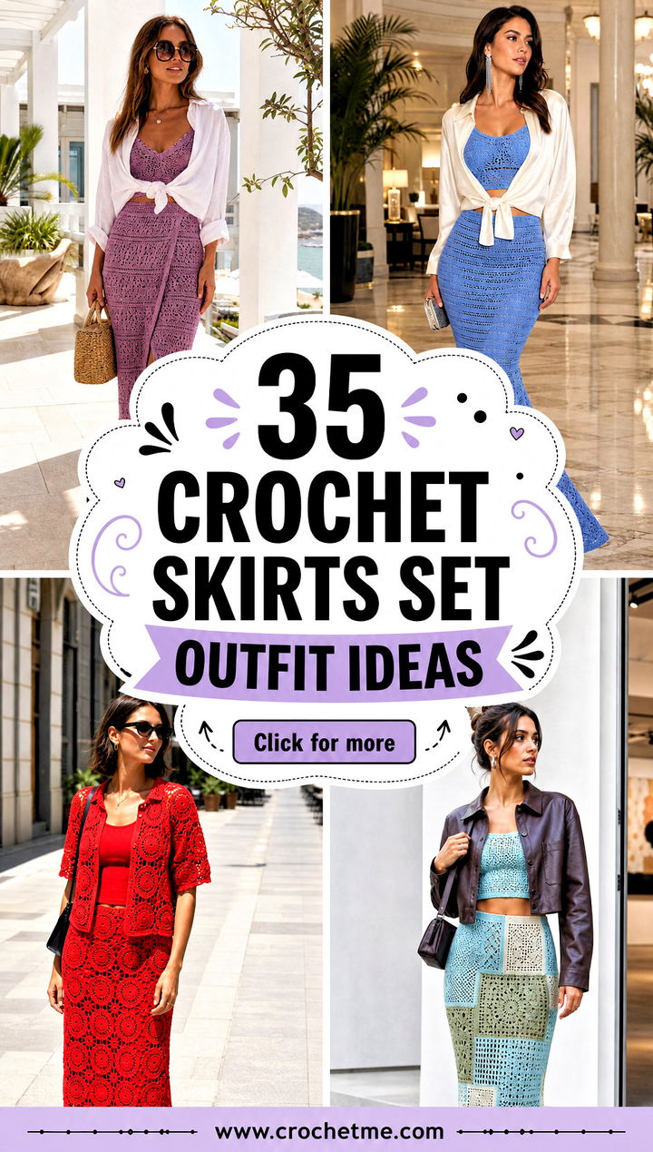 35 Crochet Skirts Set Outfit ideas - 35 Crochet Skirts Set Outfit ideas
