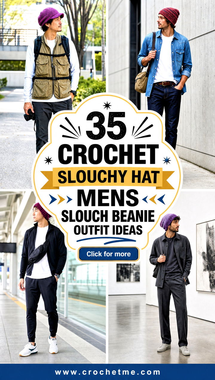35 Crochet Slouchy Hat Mens Slouch Beanie outfit ideas - 35 Crochet Slouchy Hat Mens Slouch Beanie outfit ideas