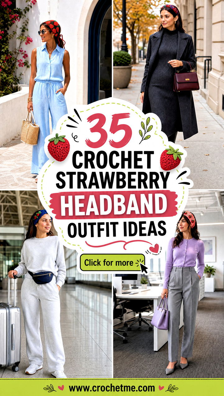 35 Crochet Strawberry Headband outfit ideas - 35 Crochet Strawberry Headband outfit ideas