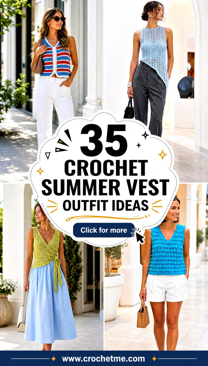 35 Crochet Summer Vest outfit ideas - 35 Crochet Summer Vest outfit ideas