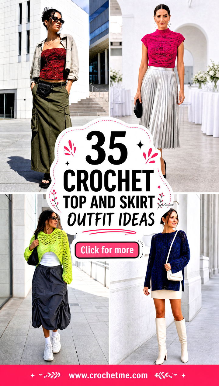 35 Crochet Top And Skirt outfit ideas - 35 Crochet Top And Skirt outfit ideas