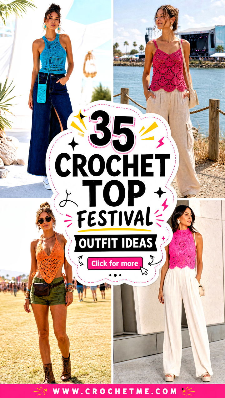 35 Crochet Top Festival Outfit ideas - 35 Crochet Top Festival Outfit ideas