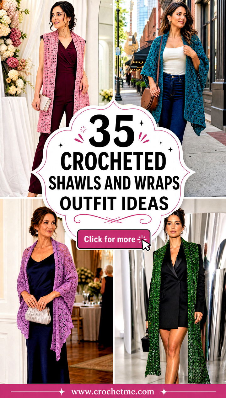 35 Crocheted Shawls And Wraps outfit ideas - 35 Crocheted Shawls And Wraps outfit ideas