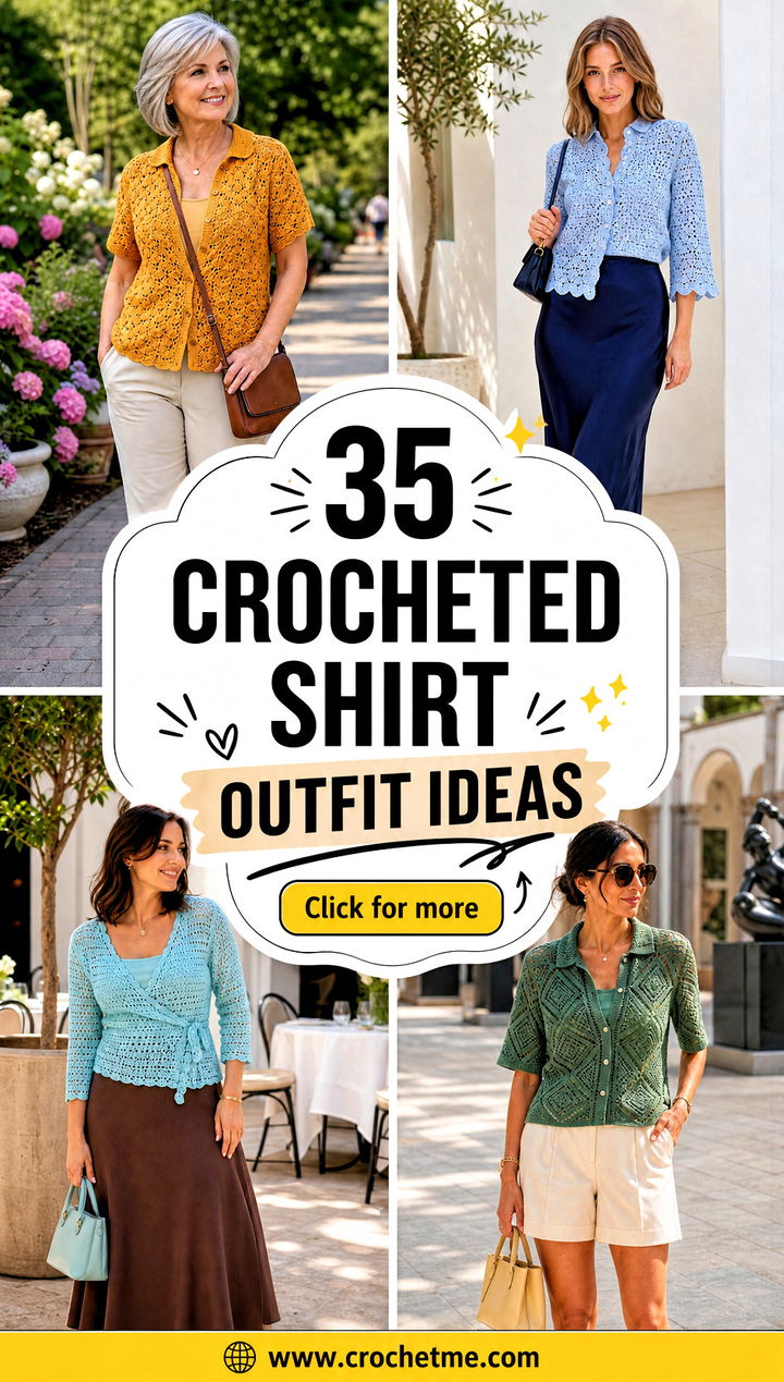 35 Crocheted Shirt outfit ideas - 35 Crocheted Shirt outfit ideas