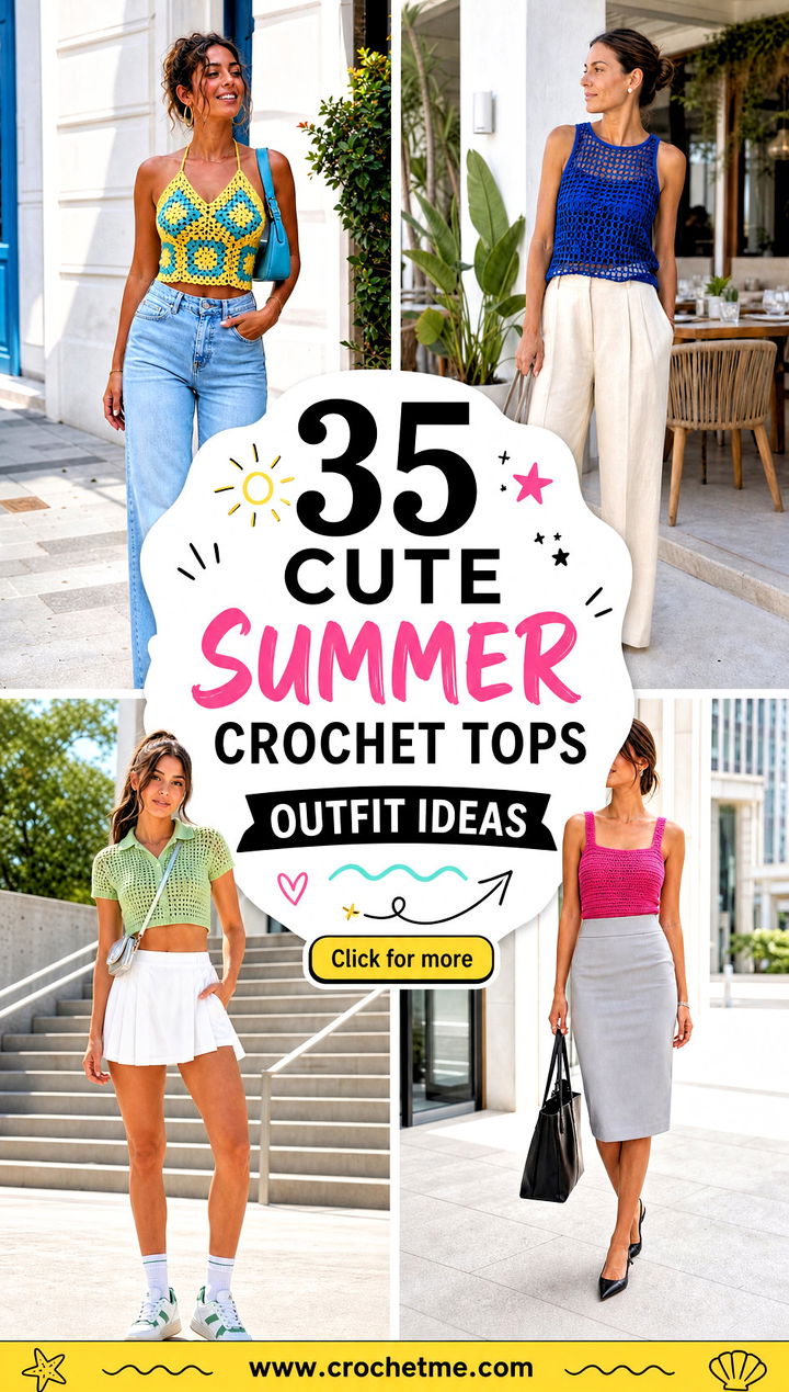 35 Cute Summer Crochet Tops outfit ideas - 35 Cute Summer Crochet Tops outfit ideas