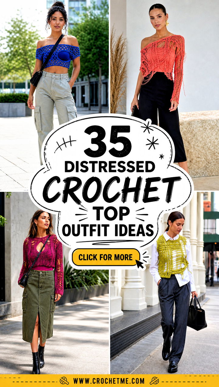 35 Distressed Crochet Top outfit ideas - 35 Distressed Crochet Top outfit ideas