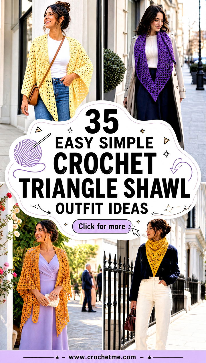 35 Easy Simple Crochet Triangle Shawl outfit ideas - 35 Easy Simple Crochet Triangle Shawl outfit ideas