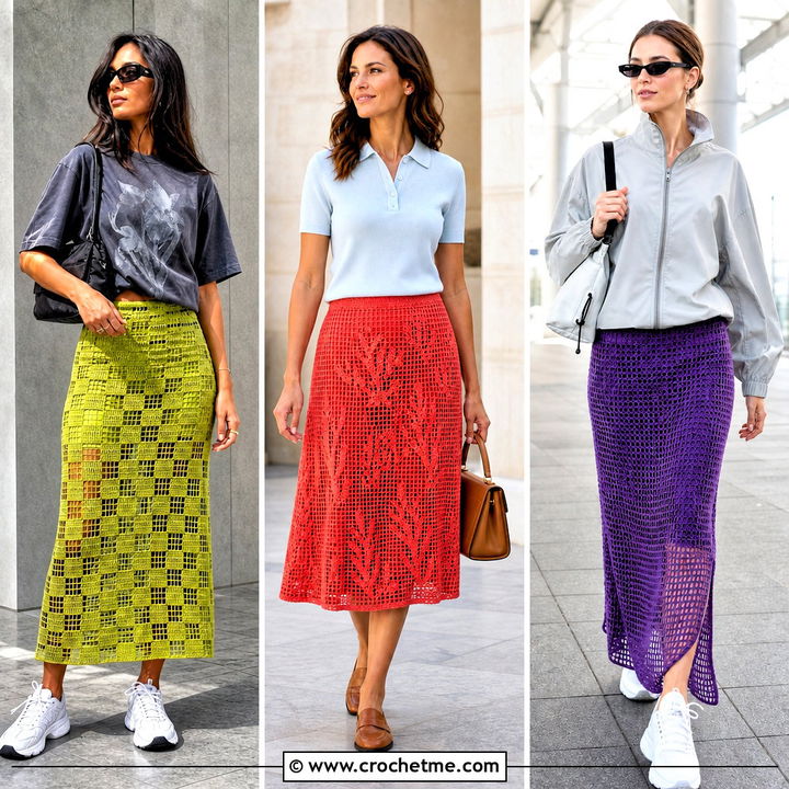 35 Filet Crochet Skirt Outfit Ideas: Chic Handmade Looks