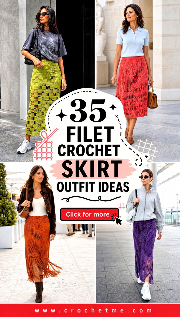 35 Filet Crochet Skirt outfit ideas - 35 Filet Crochet Skirt outfit ideas