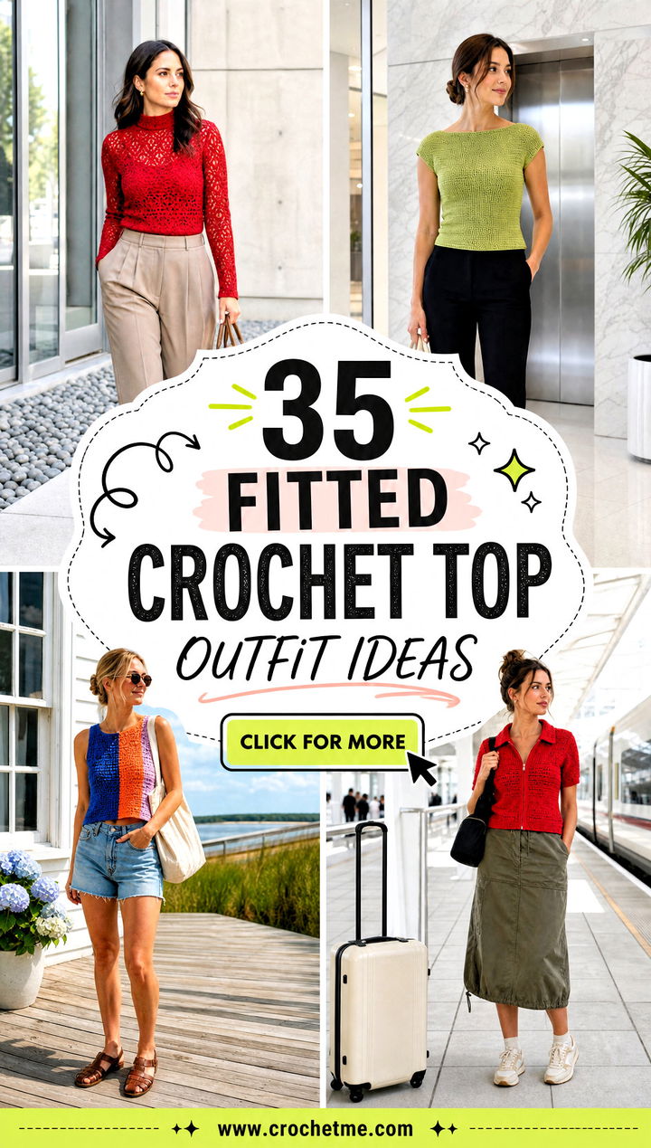 35 Fitted Crochet Top outfit ideas - 35 Fitted Crochet Top outfit ideas