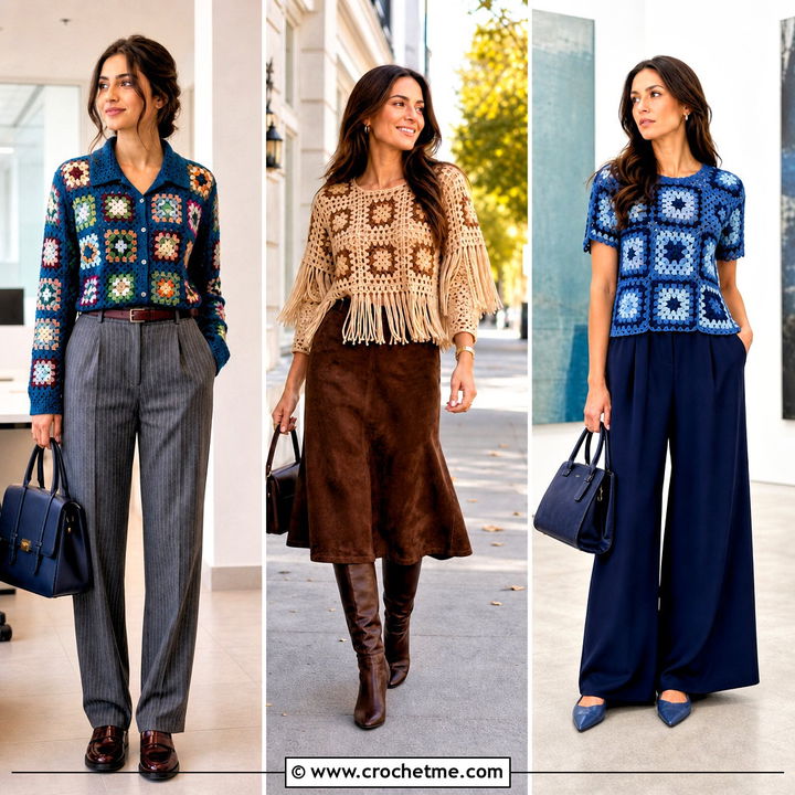 35 Granny Square Blouse Outfit Ideas for Chic Retro Style