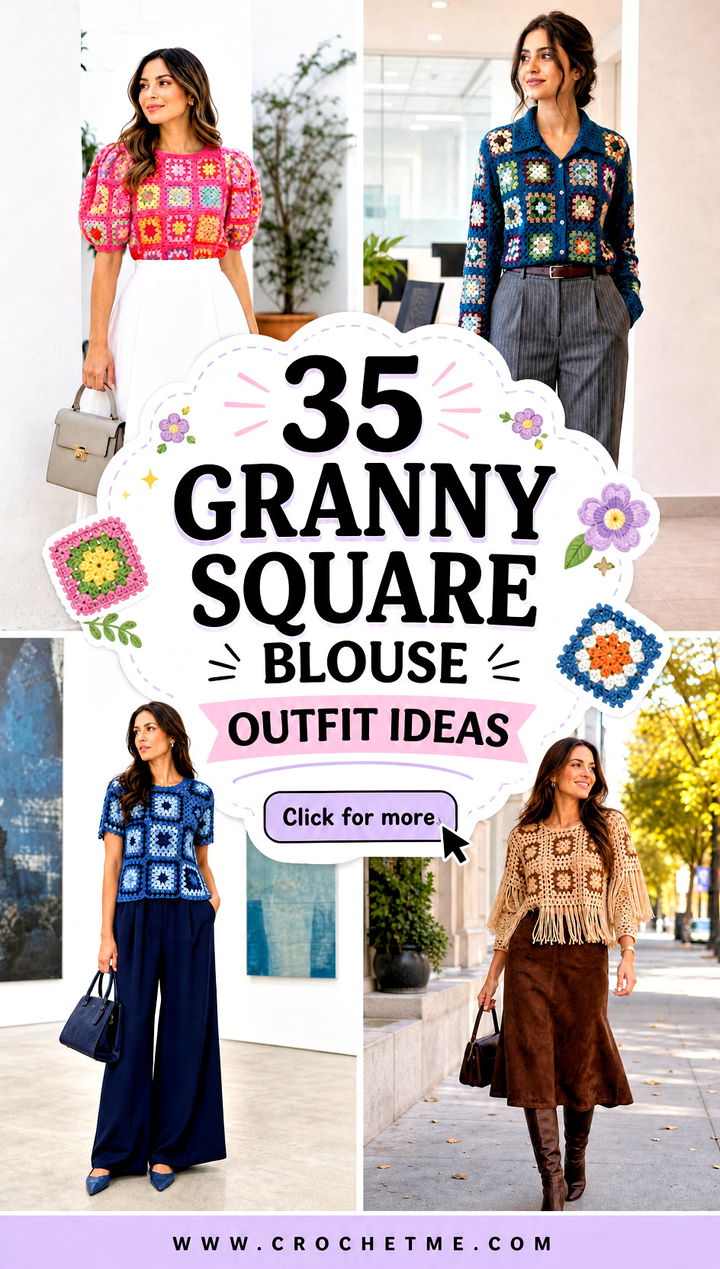 35 Granny Square Blouse outfit ideas - 35 Granny Square Blouse outfit ideas