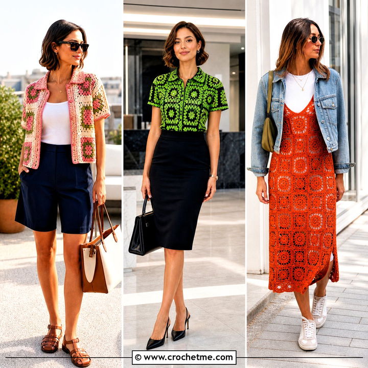 35 Granny Square Clothing Ideas for Colorful Retro Style