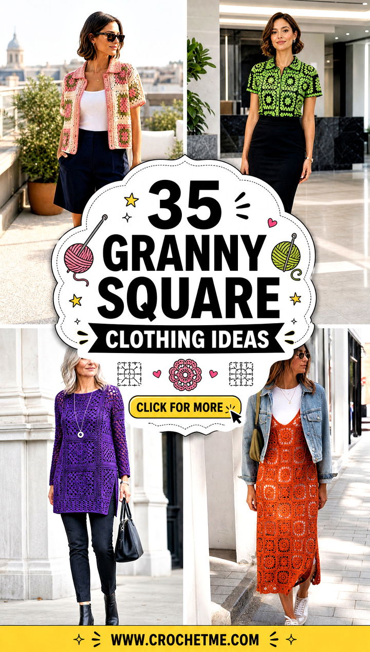 35 Granny Square Clothing Ideas - 35 Granny Square Clothing Ideas