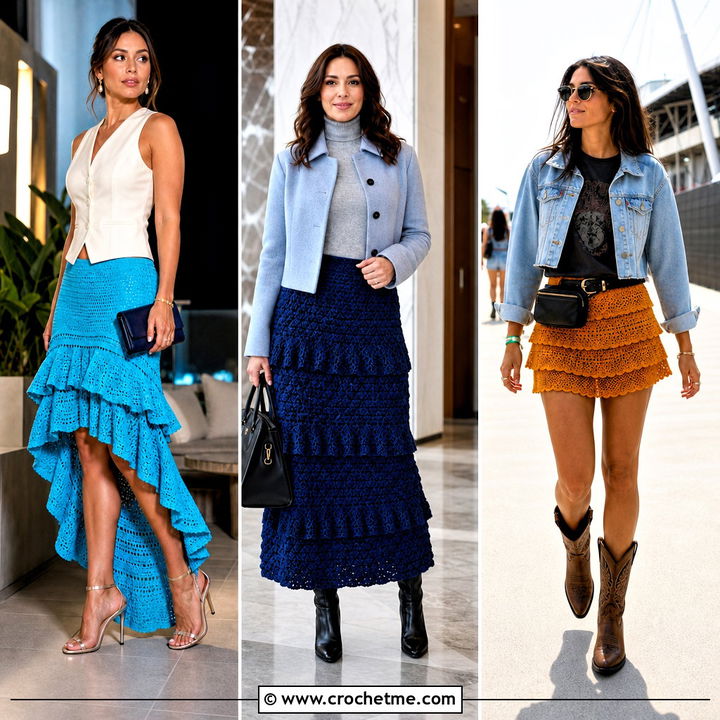 35 Layered Crochet Skirt Outfit Ideas for Boho-Chic Style