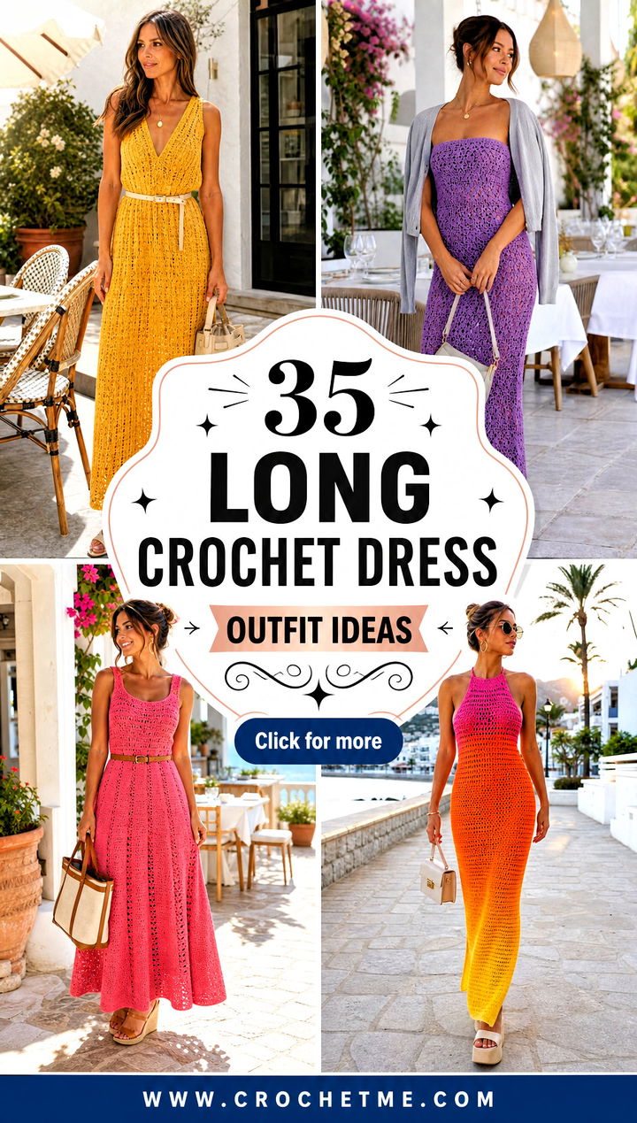 35 Long Crochet Dress outfit ideas - 35 Long Crochet Dress outfit ideas