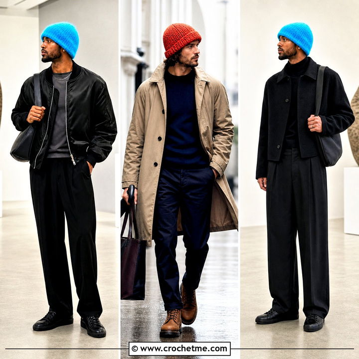 35 Men Crochet Beanie Outfit Ideas for Cool-Weather Style