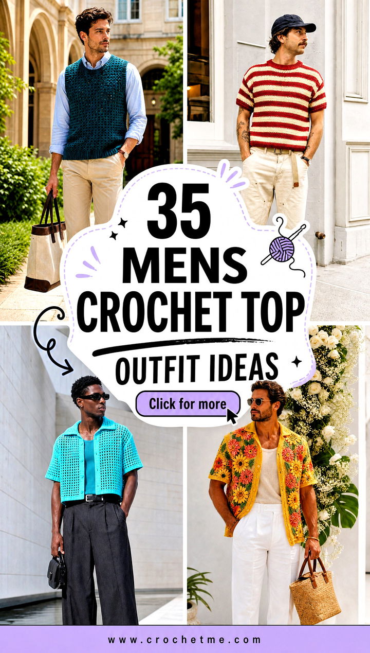 35 Mens Crochet Top outfit ideas - 35 Mens Crochet Top outfit ideas