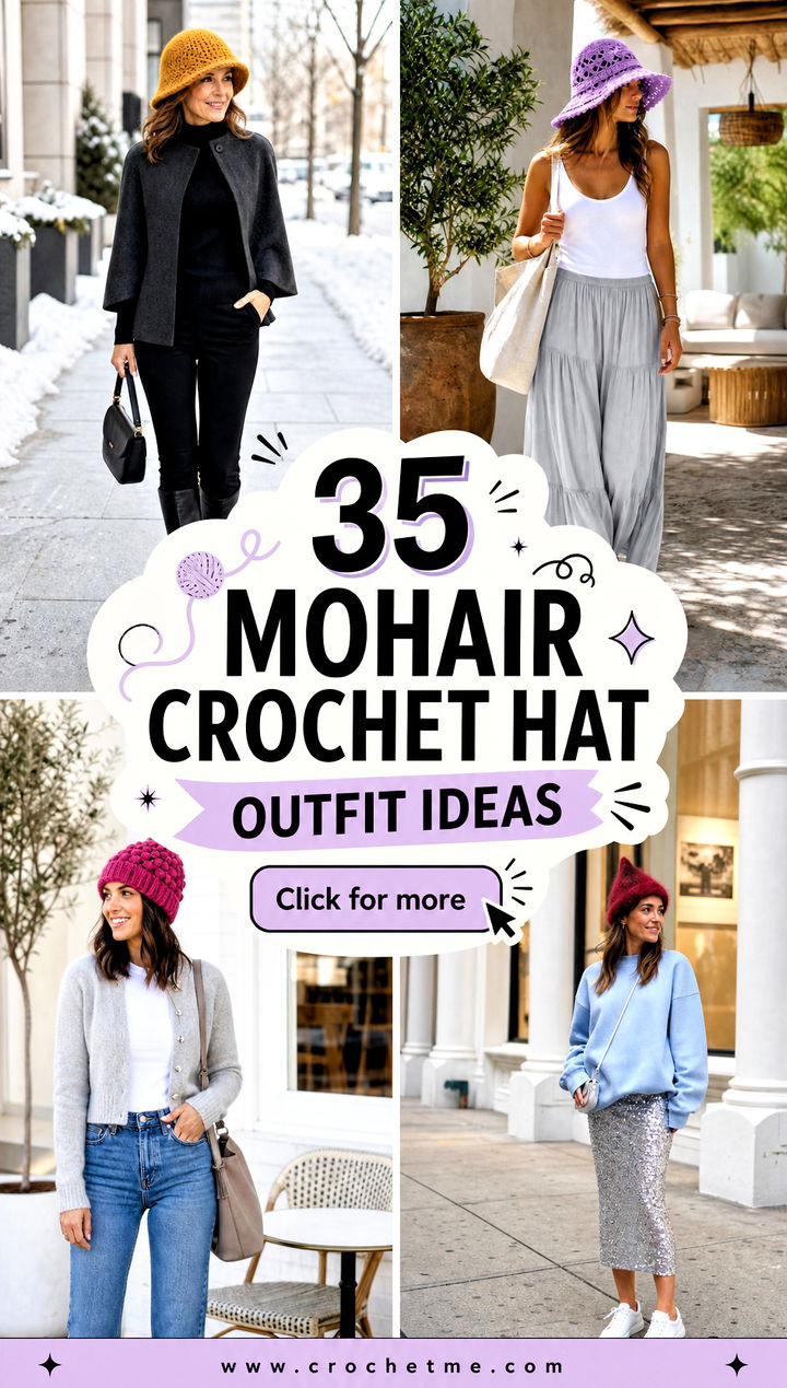 35 Mohair Crochet Hat outfit ideas - 35 Mohair Crochet Hat outfit ideas
