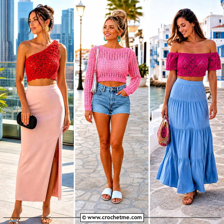 35 Summer Crochet Crop Top Outfit Ideas for Beach-Ready Style