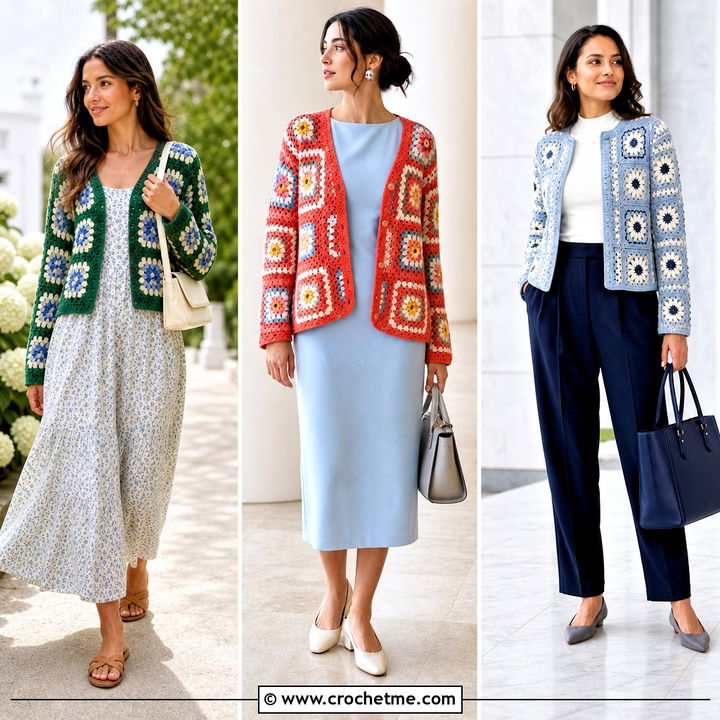 35 Willow Granny Square Cardigan Outfit Ideas for Cozy Days
