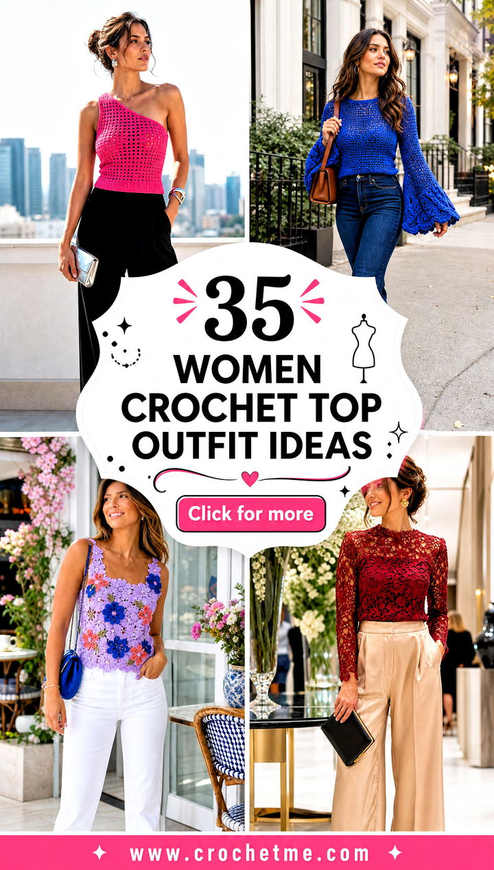 35 Women Crochet Top outfit ideas - 35 Women Crochet Top outfit ideas