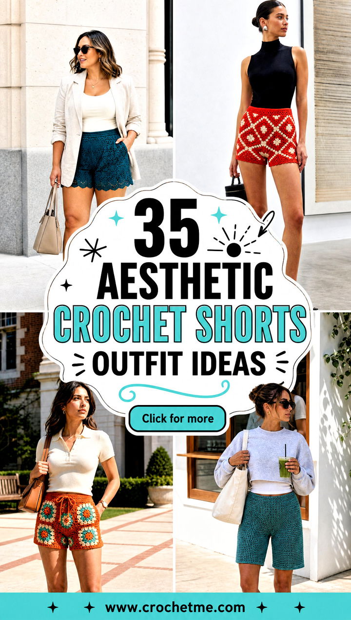 35 aesthetic crochet shorts outfit ideas - 35 aesthetic crochet shorts outfit ideas