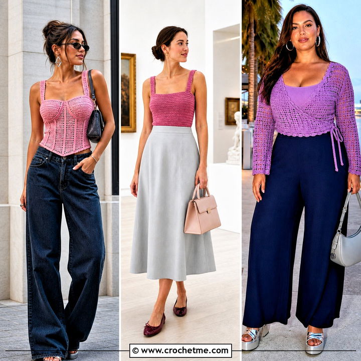 35 Aesthetic Crochet Summer Tops Outfit Ideas for Beach Days
