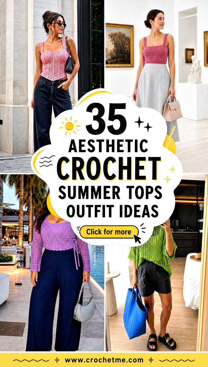 35 aesthetic crochet summer tops outfit ideas - 35 aesthetic crochet summer tops outfit ideas