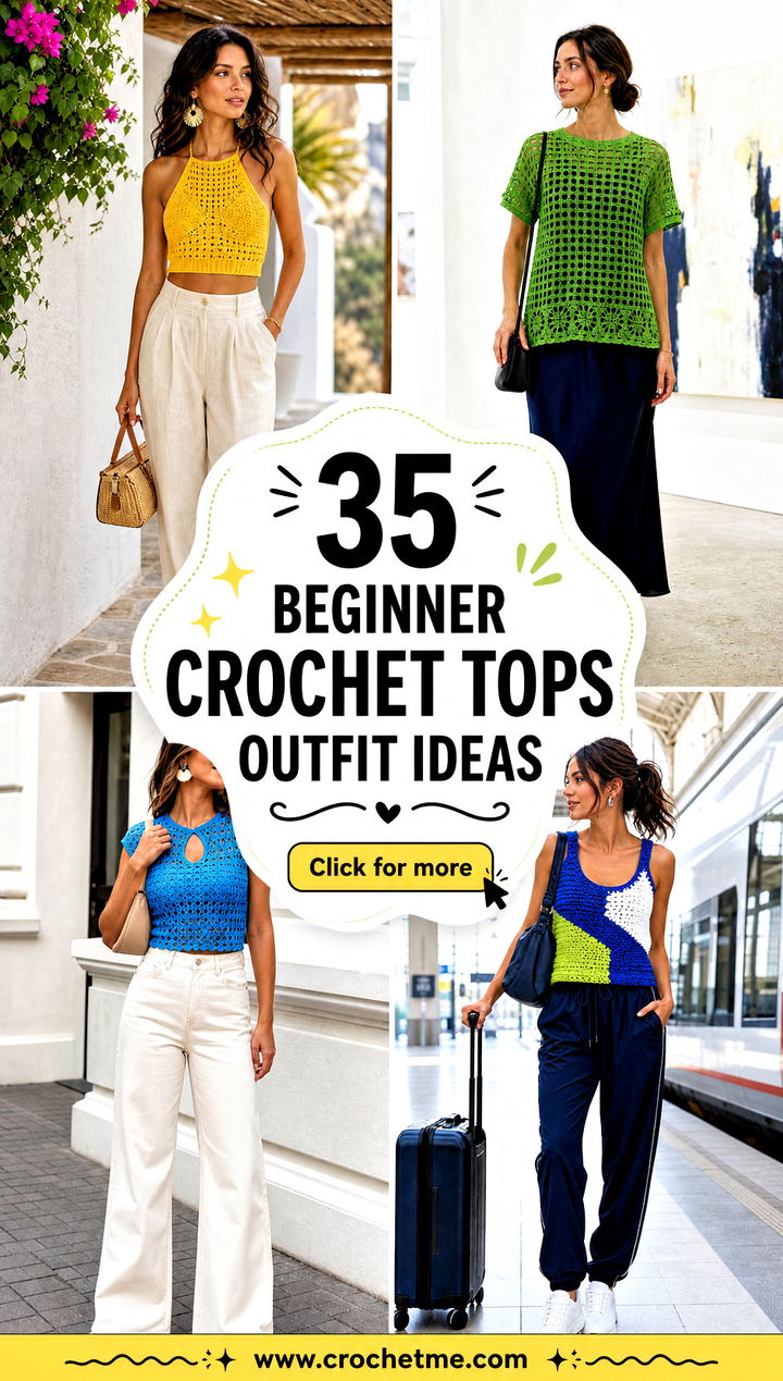 35 beginner crochet tops outfit ideas - 35 beginner crochet tops outfit ideas