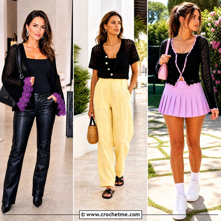 35 Black Crochet Cardigan Outfit Ideas for Effortless Layers